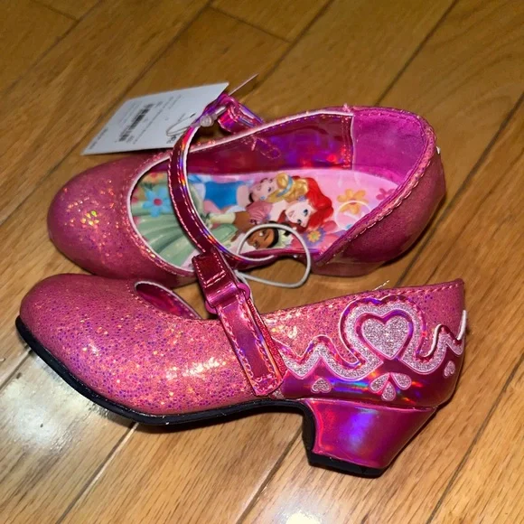 Disney Princess Toddler Girls Pink/Purple Giltter Dress Pumps Shoes Sz 7 - Picture 5 of 7
